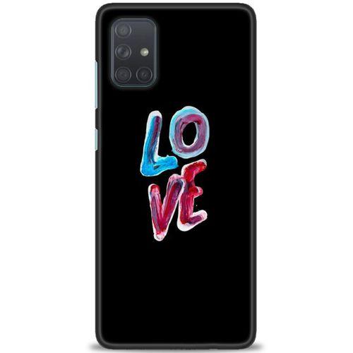 Samsung Galaxy A51 Kılıf HD Baskılı Kılıf - Renkli Love + Tam Ekran Koruyucu