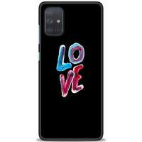 Samsung Galaxy A51 Kılıf HD Baskılı Kılıf - Renkli Love + Tam Ekran Koruyucu