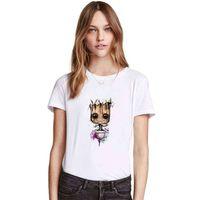 I Am Groot Water Color Baskılı Beyaz Kadın Tshirt
