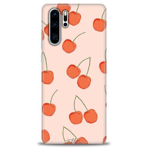 Huawei P30 Pro Kılıf HD Baskılı Kılıf - Büyük Kirazlar + Tam Ekran Koruyucu