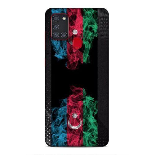Samsung Galaxy A21s Uyumlu Kılıf Azarbaijan (5) Koruma Kabı Azeri Bayrak İllustre