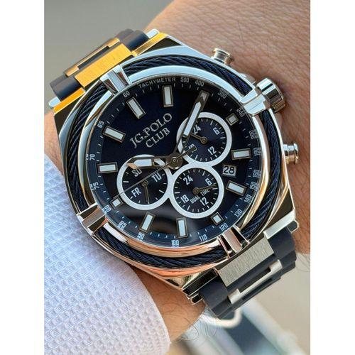 JG.Polo Club Silikon Kordon 2 Yıl Garantili 5 Atm Suya Dayanıklı Erkek Kol Saati+Bileklik 04371.3