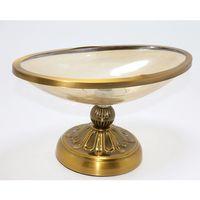 Antik Eskitme Gold Ayaklı Dekoratif Cam Gondol Sunumluk