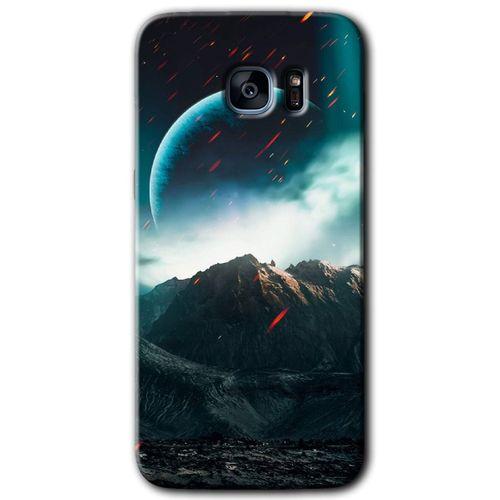 Potkal Hediye Fabrikası Samsung Galaxy S7 Edge Kılıf HD Desen Baskılı Arka Kapak - Uzay Gökyüzü