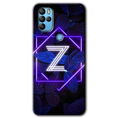 Omix X500 HD Baskılı Kılıf + 9D Tam Ekran Koruyucu - Dark Neon Yaprak Z Harfi