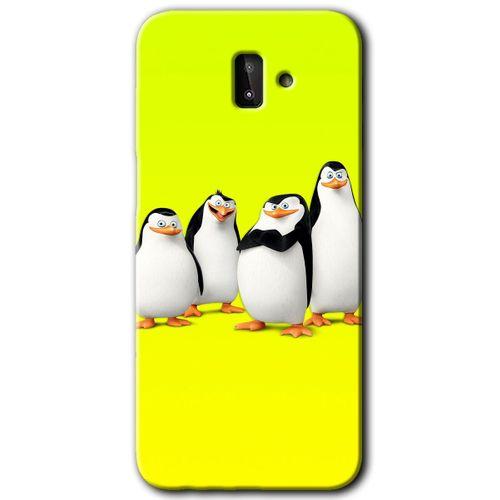 Potkal Hediye Fabrikası Samsung Galaxy J8 HD Baskılı Kılıf + 9D Tam Ekran Koruyucu - Penguenler