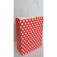 KRAFT KAĞIT ÇANTA KIRMIZI PUANLI 25'Lİ 15CM X 20CM