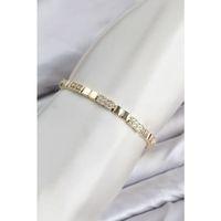 CM Kare Model Zirkon Taşlı VIP Seri Gold Renk Pirinç Kadın Bileklik