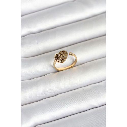 316L Çelik Gold Renk Kalp Model Kadın Yüzük