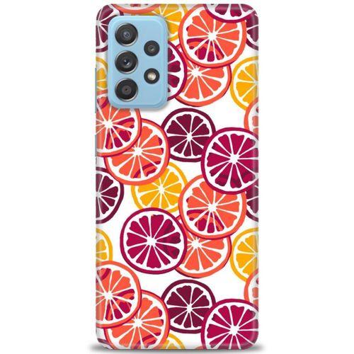 Samsung Galaxy A52s 5G Kılıf HD Baskılı Kılıf - Bordo Limon Dilimleri + Tam Ekran Koruyucu