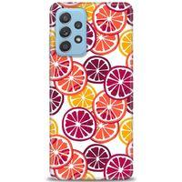 Samsung Galaxy A52s 5G Kılıf HD Baskılı Kılıf - Bordo Limon Dilimleri + Tam Ekran Koruyucu