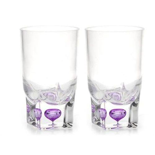 2 Adet Kalemlik Mor Damlalı  Akrilik Ofis Gereci 7X7X13Cm