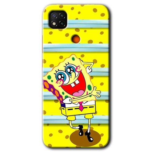 MRCİLETİSİM Xiaomi Redmi 9c Kılıf Kapak - Aşık Sünger Bob +Hayalet Ekran Yandan Gözükmez