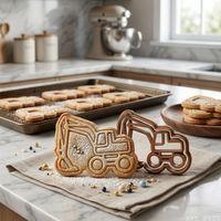 Ekskavatör Figürlü Hamur Şekillendirici Kurabiye Kalıbı Oyun Hamuru Kalıbı 8 cm