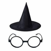 Harry Potter Şapkası Ve Gözlüğü Siyah Renk