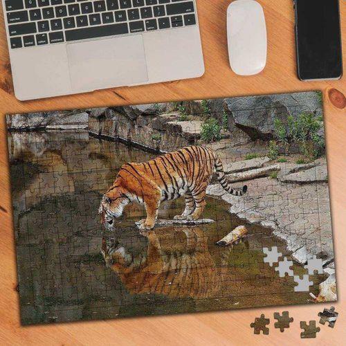 Sudaki Yansımasıyla Vahşi Kaplan 240 Parça Puzzle Yapboz - 74763