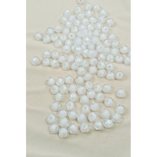 Dünya Boncuk İçten Boncuklu Bileklik Çanta Boncuğu 10 mm 50 gr Beyaz - BNC463