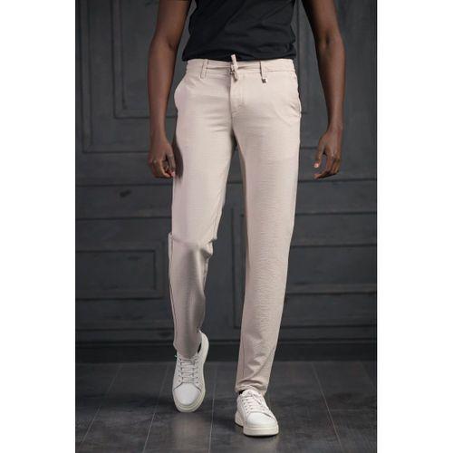 Slimfit Beli Lastikli Ve İplikli Likralı Gofre Kumaş Jogger Pantolon