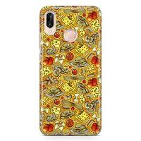 Huawei P20 Lite Kılıf Peynirli Makarna Arka Kapak Koruma Desenli Full Koruyucu