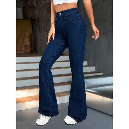 Kadın Yüksek Bel Paçaya Doğru Geniş Kot Pantolon
