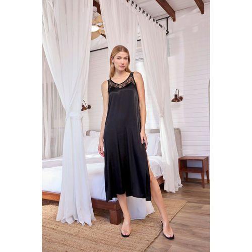 %100 Viskon Dantelli Ve Dekolteli Saten Sabahlık Takımı