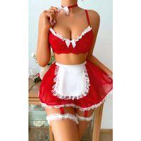 Kırmızı Tül Bacak Bantlı Etekli Fantazi Kadın Kostüm 3825