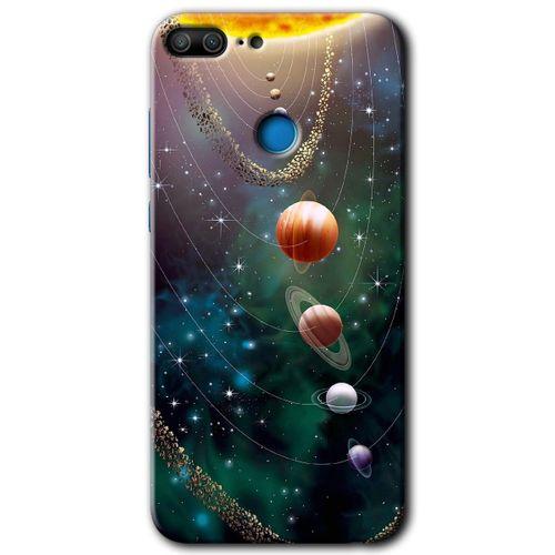 Honor 9 Lite Kılıf HD Desen Baskılı Arka Kapak - Cosmos + Kırılmaz Cam