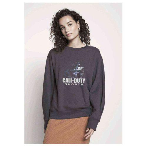 Call Of Duty Ghosts Baskılı Füme Antrasit Kadın Sweatshirt