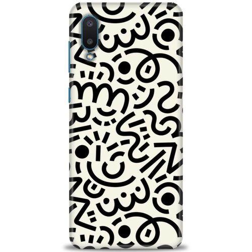 Samsung Galaxy A02 Kılıf HD Baskılı Kılıf - Siyah Beyaz + Tam Ekran Koruyucu