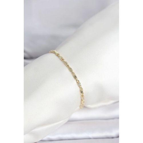 CM 14K Gold Renk Burgu Zincirli Model Kadın Bileklik