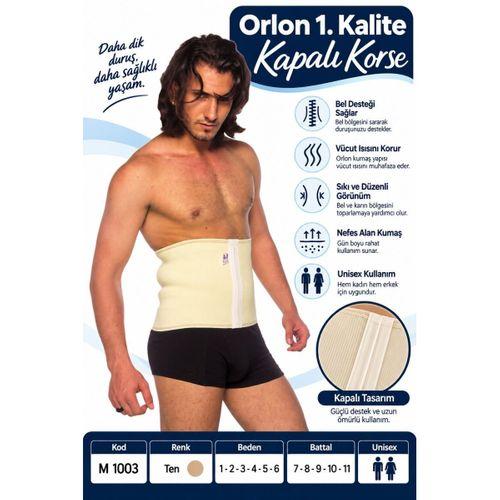 Orlon 1. Kalite Kapalı Korse – Unisex Bel ve Karın Korsesi – M 1003 - Rylks