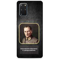 Samsung Galaxy S20 Plus Kılıf Atatürk (3) Kapak Antrasit