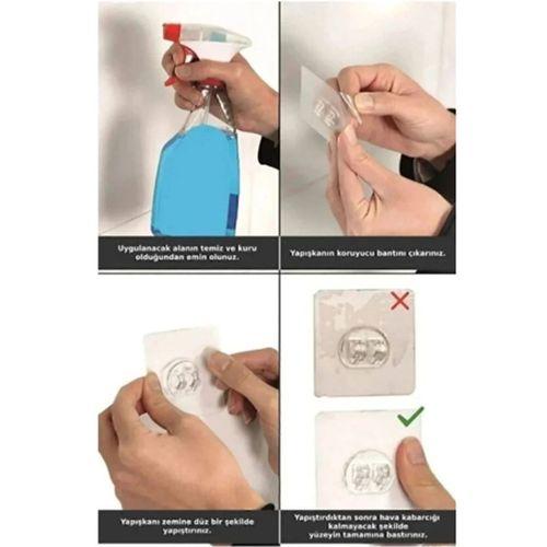 6'lı Yapışkanlı Kapı Arkası Askı