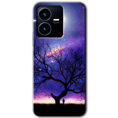 Vivo Y22s Kılıf HD Desen Baskılı Arka Kapak - Uzay Silüet