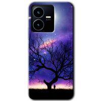 Vivo Y22s Kılıf HD Desen Baskılı Arka Kapak - Uzay Silüet