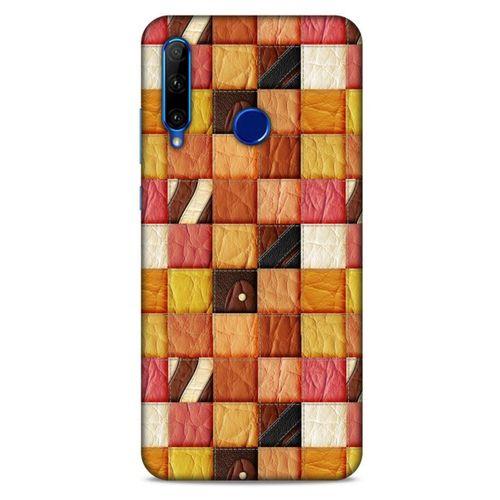 Huawei Honor 20 Lite Kılıf Patchwork (2) Kabı Turuncu Sarı