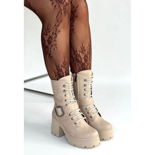 Linma Bej Nubuk Bağcıklı Topuklu Bot