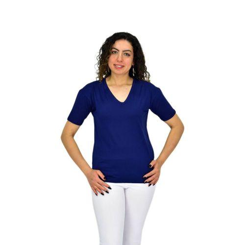 Kadın Yarım Kol V Yaka Likralı Tişöt  BGL-ST04651