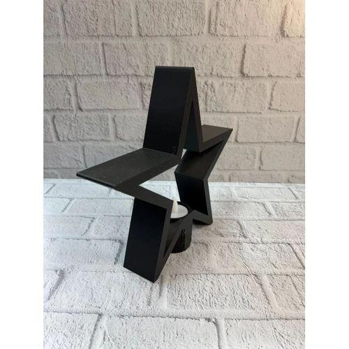 Siyah Yıldız Şeklinde Mumluk Loş Işık Dekor Aksesuarı