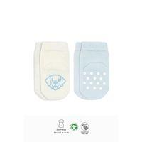 Çocuk Bistyle Hayvan Figürlü Kaymaz Soket Çorap 2'Li BS10104 Mavi Ekru