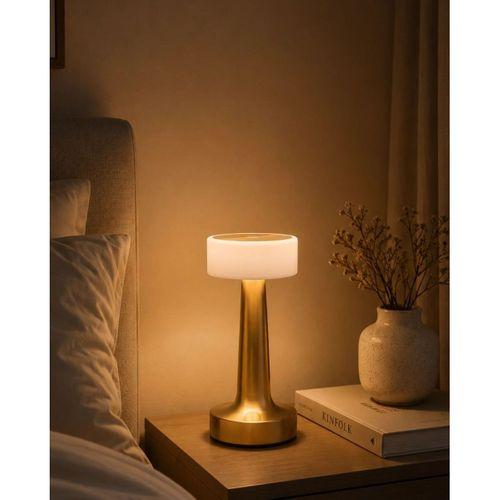 Gold Kare Led Masa Lambası Şarjlı Dimmer Kontrollü Dekoratif Işık