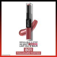 L'Oréal Paris Infaillible 2-Step 24 Saat Kalıcı Likit Ruj & Balm - 801 Toujours Toffee