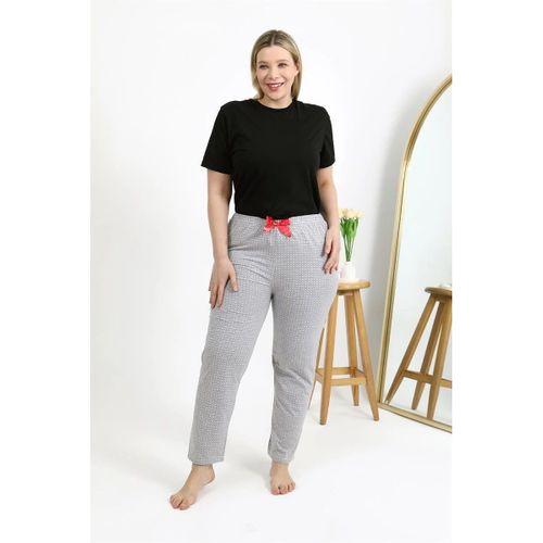 Kadın Pamuklu Büyük Beden Alt Pijama Gri