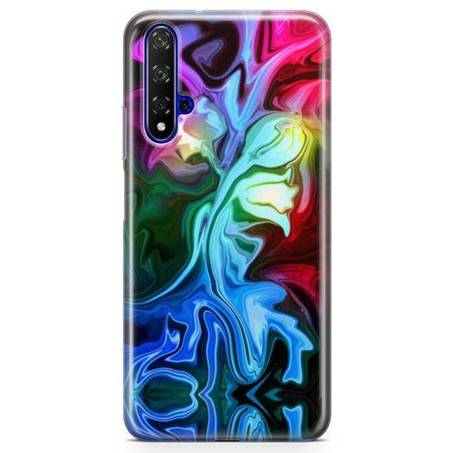 Honor View 20 Kılıf Psikedelik Suluboya Arka Kapak Koruma Desenli Full Koruyucu