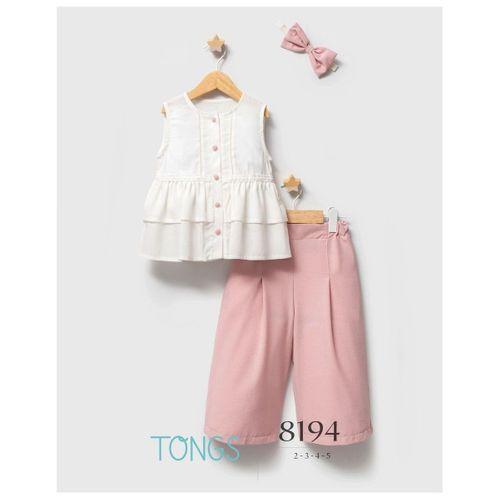 Tongs Baby Tongs Yazlık Üçlü Takım 8194 Pembe