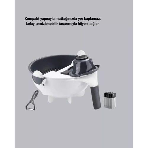 Çok Fonksiyonlu Döner Rende Süzgeç Hazneli Ergonomik Sebze Doğrayıcı