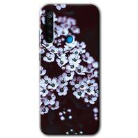 MRCİLETİSİM Xiaomi Redmi Note 8 Kılıf Baskılı Kapak - Beyaz Çiçek + 5D Tam Kaplayan Cam