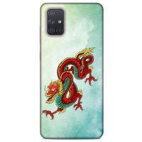 Samsung Galaxy A71 Kılıf Dragons (25) Antişok Kapak Tatoo Sarı Kırmızı Ejderha