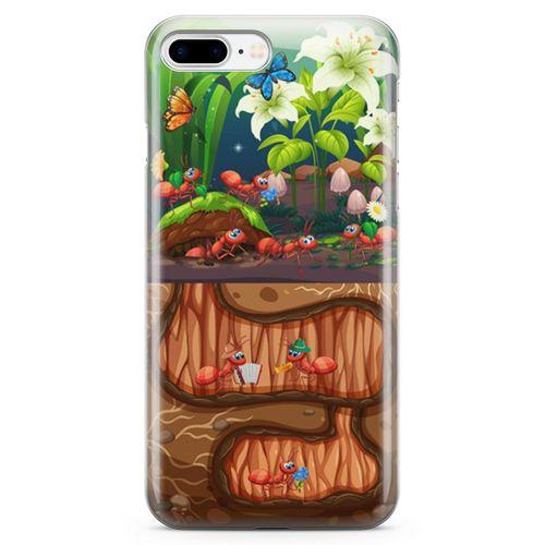 Apple iPhone 8 Plus Kılıf Karınca Yuvası Arka Kapak Koruma Desenli Full Koruyucu