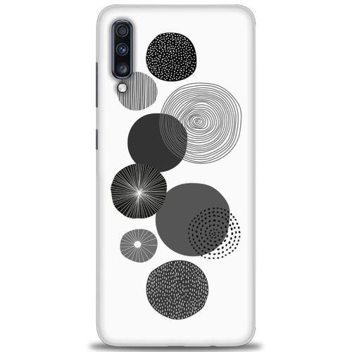 Samsung Galaxy A70 Kılıf HD Baskılı Kılıf - Siyah Daire + Tam Ekran Koruyucu